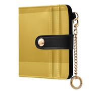 Yuiboo Portafoglio da donna a due ante in tinta unita oro comodo portafoglio in pelle PU per le donne