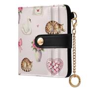 Yuiboo Portafoglio da donna classico pieghevole con stampa parigina vintage impermeabile blocco RFID come regalo, Stampa vintage parigina, one size, Art Deco