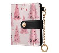 Yuiboo Portafoglio da donna classico pieghevole con stampa parigina vintage impermeabile blocco RFID come regalo, Alberi Vacanze Blush, one size, Art Deco