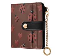 Yuiboo Portafoglio da donna, comodo mini portamonete | Impermeabile, tasca con cerniera, viaggi, coccinelle, stelle, cuori