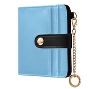 Yuiboo Portafoglio da donna in pelle PU impermeabile compatto per donna ragazza blu cielo chiaro