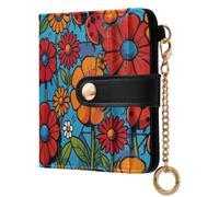 Yuiboo Portafoglio da donna, leggero, mini borsa | Impermeabile, 7 slot per schede, per uso quotidiano, coccinelle colorate
