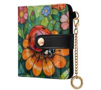 Yuiboo Portafoglio pieghevole classico da donna, mini borsa leggera | Compatto, blocco RFID, come regalo, coccinelle colorate