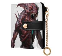 Yuiboo Portafoglio pieghevole da donna, mini borsa unica | Impermeabile, tasca portamonete con cerniera, per lo shopping, mostri del mare profondo Halloween