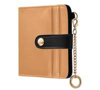 Yuiboo Sandy Brown, portafoglio pieghevole da donna, minimalista, portatile, in pelle PU, per donne e ragazze