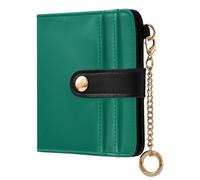 Yuiboo Verde oliva Tinta unita Pure Teal Plain Donne Portafoglio Pieghevole Per Le Donne Impermeabile PU Pelle Bifold Portafoglio per le Donne