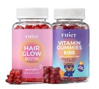 yuicy® Hair Glow & Kids Multivitamin - caramelle gommose alla frutta a