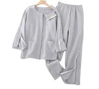 YUIHATF Abiti for la Cura dei pazienti in Morbido Cotone, Facili da Indossare for Riabilitazione postoperatoria delle fratture, Assistenza domiciliare ospedaliera Scrub Morbidi(Gray a,Medium)