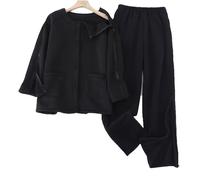 YUIHATF Abiti for la Cura dei pazienti in Morbido Cotone, Facili da Indossare for Riabilitazione postoperatoria delle fratture, Assistenza domiciliare ospedaliera Scrub Morbidi(Svart,XL)