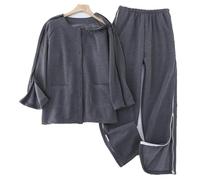 YUIHATF Abiti for la Cura dei pazienti in Morbido Cotone, Facili da Indossare for Riabilitazione postoperatoria delle fratture, Assistenza domiciliare ospedaliera Scrub Morbidi(Grey,XL)