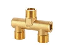 YUIHATF Collettore a U in Ottone, deviatore per Rubinetto 1/2" Un Ingresso Due uscite, 3 opzioni di Filettatura Interna/Esterna, Dado Unione 360°(Type A)