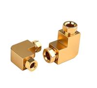 YUIHATF Confezione da 2 raccordi a Gomito a 90° in Ottone, Raccordo ad Angolo retto a Pinza Interna Diametro uguale per Tubo Olio Nylon 4mm o 6mm(4mm)