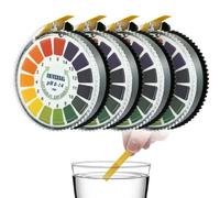 Yuio 4 Pezzi Cartine Tornasole PH, Cartina per Test del pH, Intervallo di Misurazione 0-14, PH Indicatore, Universale Strisce di Carta pH Strisce di pH Rotolo per Acquari e Acqua po(16.4 ft/Rotolo)