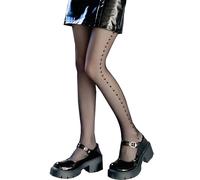 Yuio Collant Donna, Collants Donnas Fantasia Nera Cuore, 20 Denari Collant Velati, Sexy Confort Elastico Women Tights, Collants Donna Modellante con Cuori Comfort e Stile per Ogni Occasione