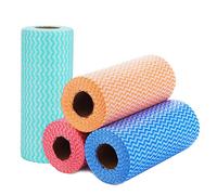 YUIP 4 Rotoli Non-woven Cloth,Panno di Pulizia Riutilizzabile,Non-woven Kitchen,Non-woven per la Pulizia,Non Tessuto Panno,Per La Pulizia Della Casa Panno Lavabile Per Piatti (Rosso,Verde,Blu,Arancia)