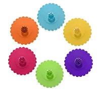 YUIP 6 Pezzi Silicone del Commestibile Coppa Coperchi,Copertura Tazza Diamante Creativo,Copri Tazza Rotondi Riutilizzabili Anti-Polvere, in Silicone per Uso Alimentare