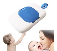YUIP Porta Scatola di Salviettine Umidificate Scatola Baby Outdoor Portable Dispenser fazzoletti,Scatola salviettine umidificate per Bambino all'Aperto Salviette Umidificate Box (Bianco + Blu)