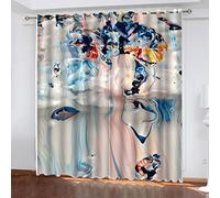YUIUPD Tenda Oscurante Con Occhielli 2 Pannelli, Motivo Stampati In Trama Di Arte Astratta 3D Tende Oscuranti Per Interni Termiche Finestre Camera Da Letto E Soggiorno 280X260cm (LxA)