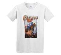 YUJIAN FLOSS with Saxon 'Crusader' Casual Round Neck T Shirt White S