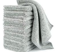 YUJIEBB 1/30pcs grigio carbone di bambù addensato super assorbente strofinaccio resistente all'olio salviette da cucina in microfibra panni per la pulizia