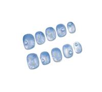 YUJIEBB - Set di 10 unghie ovali rosse corte a pressione con grazioso design a pomodoro lucido, per donne e ragazze