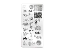 YUJIEBB - Stampo per stamping per nail art, motivo: farfalla, cuore, onda, immagine, stencil