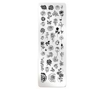 YUJIEBB - Stampo per stamping per nail art, motivo: farfalla, cuore, onda, immagine, stencil
