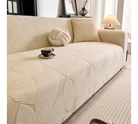 YUJOQUP Copridivano 3 Posti con Braccioli Elasticizzato, Copri Divano 2 Posti Copridivani Protezione Lavabile per Divani da Salotto(Size:3 Seater(190cm-230cm),Color:Y-Beige)