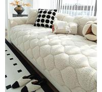 YUJOQUP Copridivano per Cani Lavabile, Copridivano Seduta in Cotone Felpato Spesso, Telo Copri Divano Antiscivolo per Dvani ad Angolo a Forma di L(Size:110x180cm/43.3x70.8in,Color:Bianco)