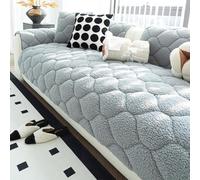 YUJOQUP Copridivano per Cani Lavabile, Copridivano Seduta in Cotone Felpato Spesso, Telo Copri Divano Antiscivolo per Dvani ad Angolo a Forma di L(Size:110x180cm/43.3x70.8in,Color:Grigio Chiaro)