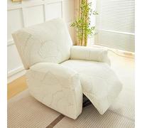 YUJOQUP Copripoltrona Relax Reclinabile 1 Posto, Copri Poltrona Relax in Tessuto Jacquard, Fodera Poltrona Reclinabile Elasticizzato per Sedie Elettriche(Size:4 Piece Set,Color:Y-Beige)
