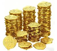 YUJUE 100 monete d'oro, tesoro dei pirati, monete d'oro, giocattolo per compleanno, in plastica
