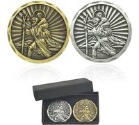 YUJUE 2 targhette per auto di San Cristoforo, portafortuna per automobilisti e viaggiatori, con magnete e 4 adesivi su entrambi i lati