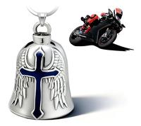 YUJUE Guardian Bell Biker Bellr, campana da moto, portafortuna, portachiavi per moto, targa di San Cristoforo come talismano