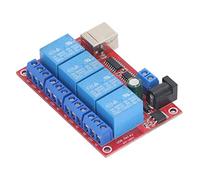 YUKERMARB Modulo relè a 4 Modulo relè USB PCB 10A AC250V DC30V 3 modalità Operative Scheda di Controllo PLC per Computer per Laboratorio Domestico di Fabbrica di Ufficio (12V)