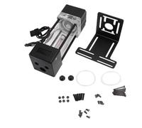 YUKERMARB PC Water Cooling Pompa Serbatoio 216ml G1/4 | Unità pompa e serbatoio integrata, portata 600 l/h, testa pompa da 3,5 m, allarme livello liquido, supporto per radiatore