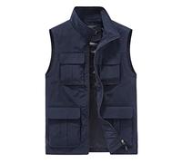 Yukirtiq Gilet ad Asciugatura Rapida da Uomo Leggero Gilet da Pesca Estivo Gilet Sportivi da Caccia Reporter Fotografico Multitasca Giubbini da Viaggio, Blu, M