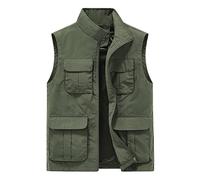 Yukirtiq Gilet ad Asciugatura Rapida da Uomo Leggero Gilet da Pesca Estivo Gilet Sportivi da Caccia Reporter Fotografico Multitasca Giubbini da Viaggio, Verde, L