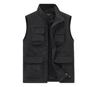 Yukirtiq Gilet ad Asciugatura Rapida da Uomo Leggero Gilet da Pesca Estivo Gilet Sportivi da Caccia Reporter Fotografico Multitasca Giubbini da Viaggio, Nero, XXL