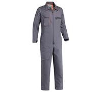 Yukirtiq Tuta da Lavoro Multitasche Uomo Intera Meccanico Blu con Zip Doppio, Elastica in Vita, Grigio, S