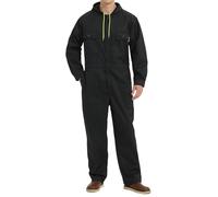 Yukirtiq Tuta da Lavoro Uomo Multitasche con Cappuccio - Abbigliamento da Meccanico e Tornitore, Nero, XL