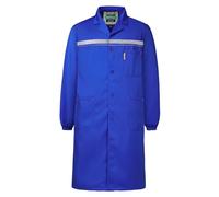 Yukirtiq Uomo Camice da Lavoro Bottoni Blu da Lavoro Alta Visibilità Camice da Laboratorio da Tecnico O Officina Grembiuli da Lavoro, Blu reale, L