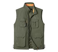 Yukirtiq Uomo Gilet da Pesca Giubbotti Senza Maniche da Lavoro Gilet da Caccia Giacca Smanicata da Fotografia Multitasca Gilet ad Asciugatura Rapida da Escursionismo, Verde, XXL
