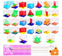 YUKOVEP 32 Cubi Rompicapo Puzzle,Bambini Pack Regalini Fine Festa Compleanno,Cubi Rompicapo Bambini,Labirinto Cubo 3D Adatto per Adulti e Ragazze Ragazzi,Regalini Compleanno Bambini Invitati