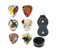 YUKQEYLE Plettri Chitarra Elettrica,12 Pezzi Plettro Chitarra Acustica,Plettro Personalizzato,Custodia Portachiavi 0.71 mm Colorati Sui Due Lati Chitarra Acustica Basso o Ukulele-C