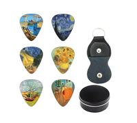 YUKQEYLE Plettri Chitarra Elettrica,12 Pezzi Plettro Chitarra Acustica,Plettro Personalizzato,Custodia Portachiavi 0.71 mm Colorati Sui Due Lati Chitarra Acustica Basso o Ukulele-A