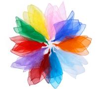 Yulado Foulard Colorati Per Bambini, Giocoleria Bambino Sciarpe Di Seta,30 Pezzi Di Panni Colorati Per La Scuola Materna,10 Colori 60x60 cm Bambina, Movimento Musicale Quadrato Danza Colorata