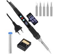 Yulado Saldatore a Stagno,100W Saldatore Kit, Temperatura Regolabile180 ℃-500 ℃ Stagnatore Elettrico Professionale, Stagnatore Elettrico con 5 Punte di Saldatura,per Manutenzione Saldare.