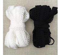 Yulakes 10 Metri Piccolo Pizzo Trim Bianco Nero Elasticità Bordo Intimo Nastro Elastico per Artigianato Fai Da Te Accessori Per Indumenti