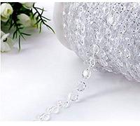 Yulakes 30 m/30,2 m roll Crystal like Beads Chain Garland Beads tenda per lampadario matrimonio decorazione albero di Natale Craft Decor 10 mm